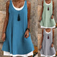 Lässiges, lockeres, ärmelloses Tanktop-Kleid in Layering-Optik für Damen