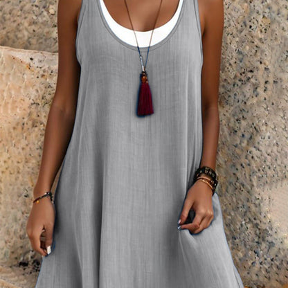 ⏰Last Day Sale 49% Rabatt💃Lässiges, lockeres, ärmelloses Tanktop-Kleid in Layering-Optik für Damen