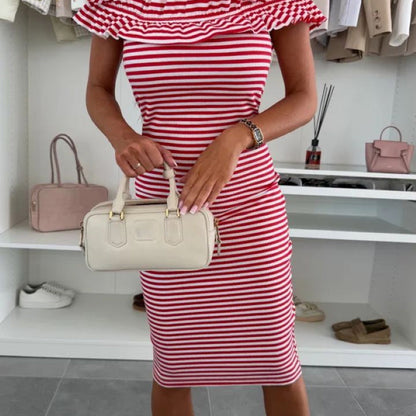 🌸Zeitlich begrenzt 50% RABATT🌸Damen elegantes schulterfreies figurbetontes Kleid mit Raffung