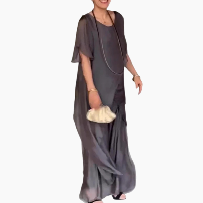 ✨2025 HEISSER VERKAUF✨💃💖Damen-Set aus asymmetrischem Oberteil und lockerer Hose