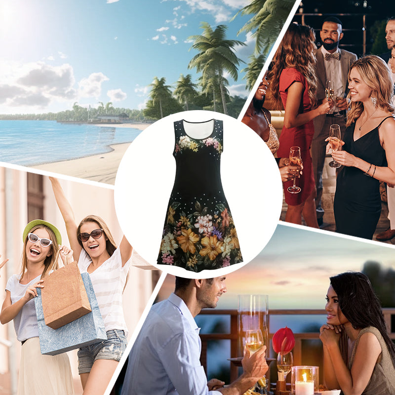 🔥 Sommer-Sale: 23€ sparen!🌸 Ärmelloses Blumenkleid für Frauen – Leicht & stylisch!💃