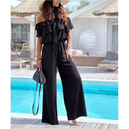 🌺Schulterfreier Rüschen-Jumpsuit für Damen🍑