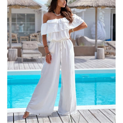 🌺Schulterfreier Rüschen-Jumpsuit für Damen🍑