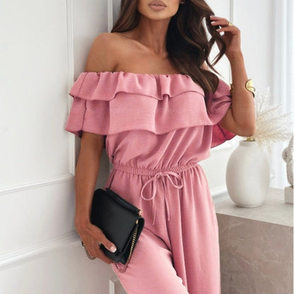 🌺Schulterfreier Rüschen-Jumpsuit für Damen🍑