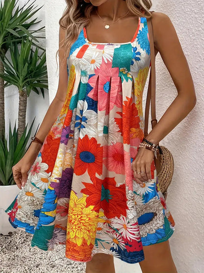 🔥Last Day Promotion 50% OFF-Ärmelloses bedrucktes einfaches Kleid
