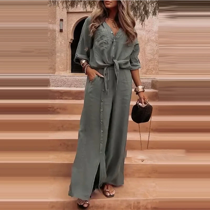 ⏳Zeitlich begrenzter Rabatt💥💃Elegantes 2-teiliges Set für Damen in Uni-Farbe