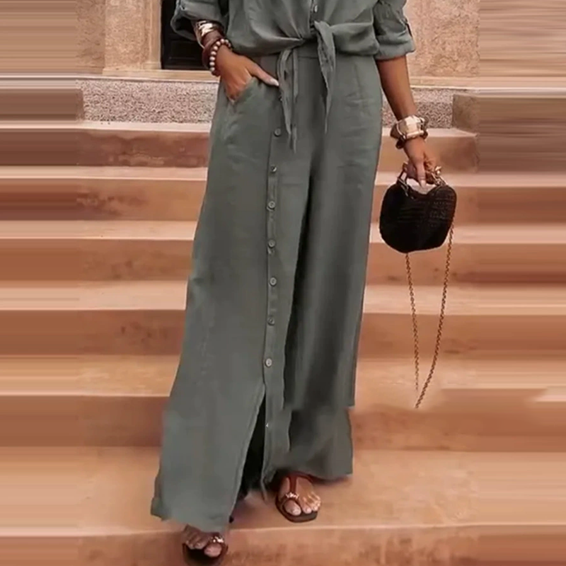 ⏳Zeitlich begrenzter Rabatt💥💃Elegantes 2-teiliges Set für Damen in Uni-Farbe