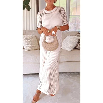⏳Zeitlich begrenzter Rabatt💥Langes Damenkleid mit Ausschnitt - zweiteiliges Set