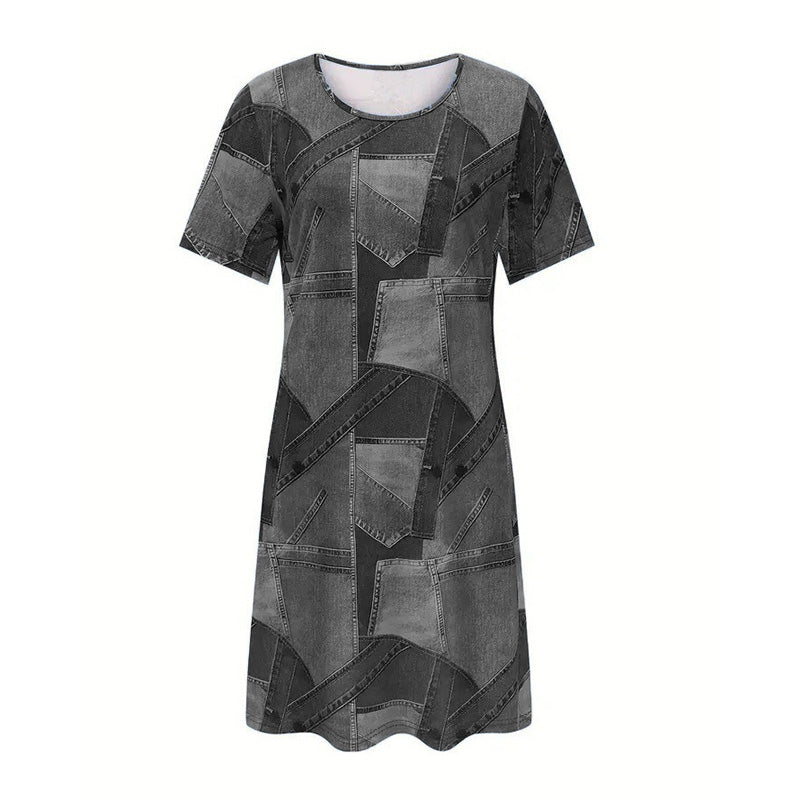 👗Damenkleid mit buntem Patchwork-Muster für den Alltag – ⏳ Zeitlich begrenztes Angebot