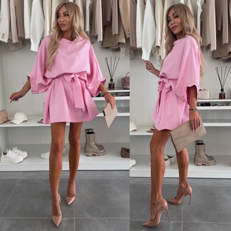 Modisches, lockeres Kleid mit Dolman-Ärmeln für Damen