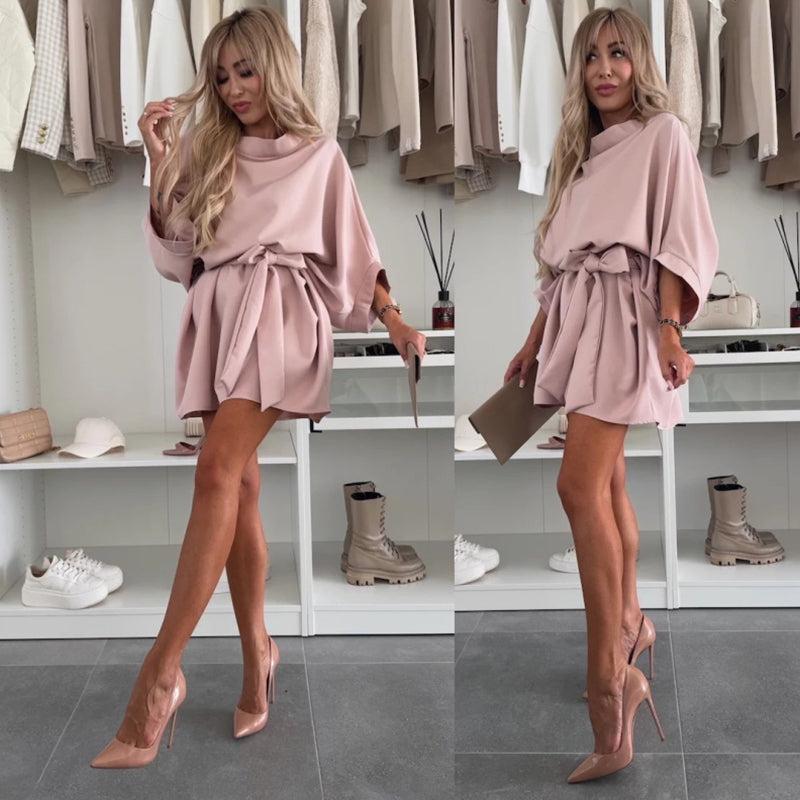 Modisches, lockeres Kleid mit Dolman-Ärmeln für Damen