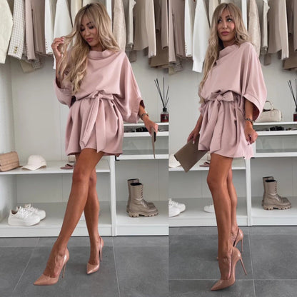 Modisches, lockeres Kleid mit Dolman-Ärmeln für Damen