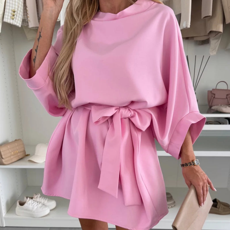 Modisches, lockeres Kleid mit Dolman-Ärmeln für Damen