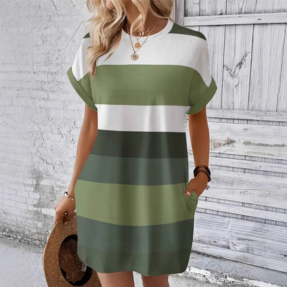 ⏳Zeitlich begrenzter Rabatt💥💃Damen Freizeitkleid mit Rundhalsausschnitt