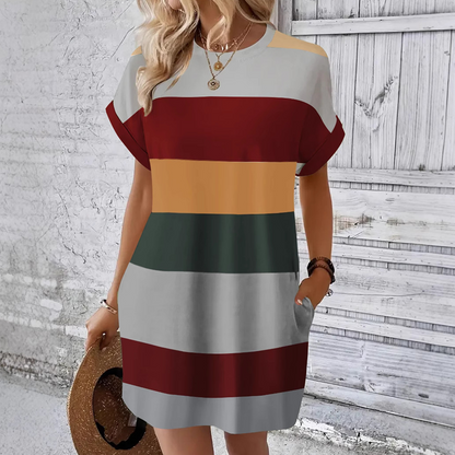 ⏳Zeitlich begrenzter Rabatt💥💃Damen Freizeitkleid mit Rundhalsausschnitt