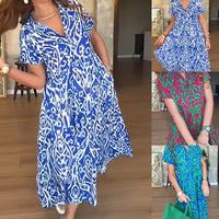 ⏳Begrenzte Zeit 50% Rabatt💥Langes Damenkleid mit lässigem Print in A-Linie