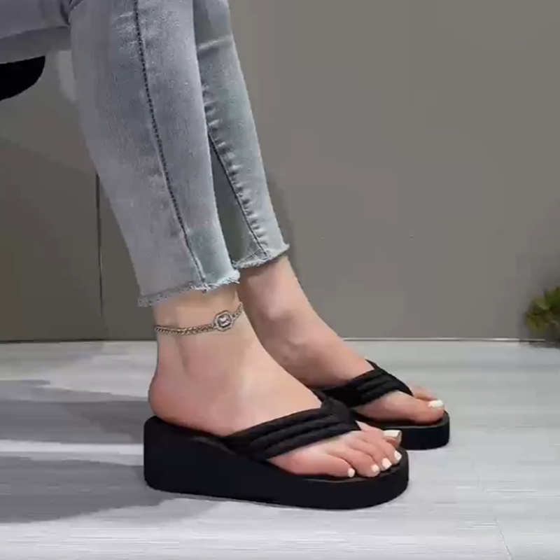 Damen rutschfeste Flip-Flops mit flacher Sohle
