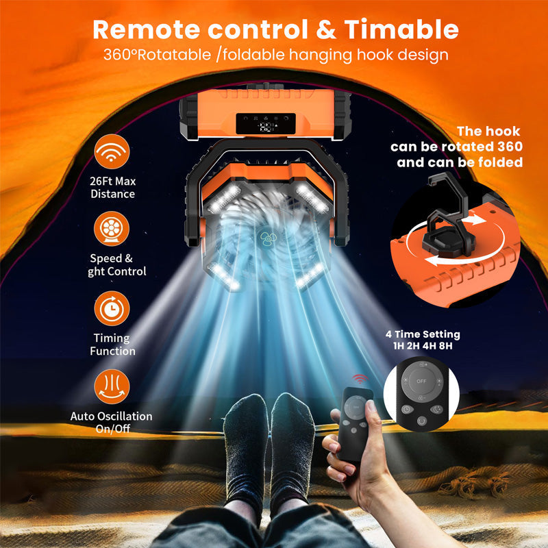 🔥Hot Sale 50% OFF🎁Tragbarer oszillierender Ventilator mit Fernbedienung