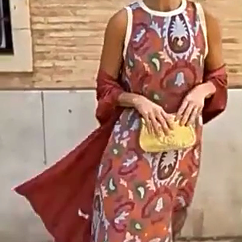 🌺Damen-Zweiteiler: Ärmelloses Maxikleid & Sommerjacke