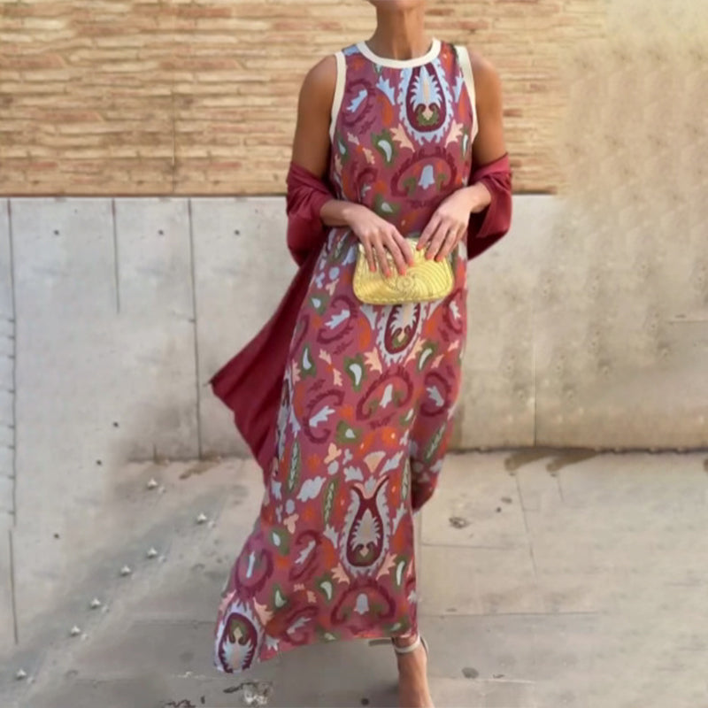 🌺Damen-Zweiteiler: Ärmelloses Maxikleid & Sommerjacke