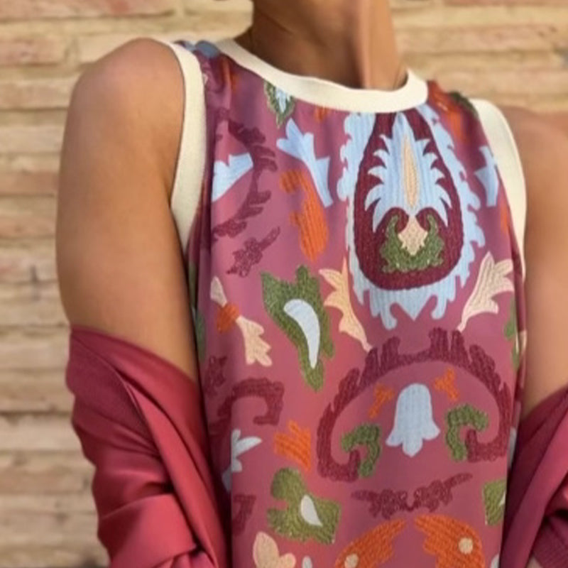 🌺Damen-Zweiteiler: Ärmelloses Maxikleid & Sommerjacke