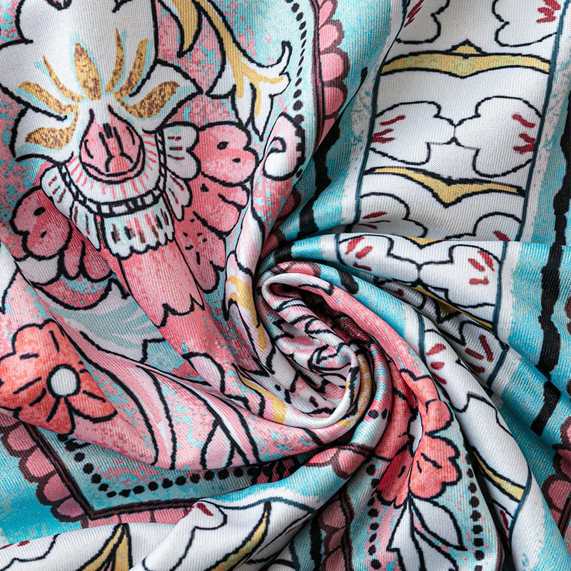 👗Ärmelloses Maxikleid mit V-Ausschnitt und Retro-Print für Damen