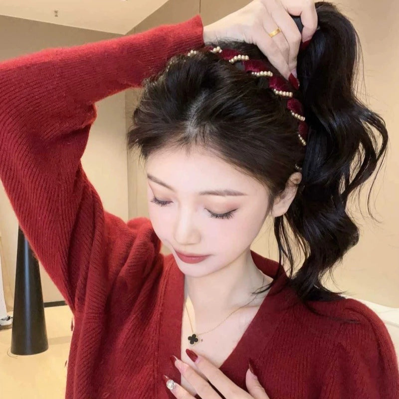 🔥Heißer Verkauf🔥Vintage High Cranium Artificial Pearl Hairband （50% Rabatt）