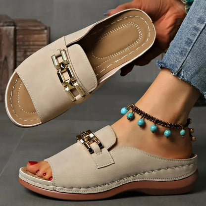 👡✨Orthopädische Sandalen mit goldener Schnalle