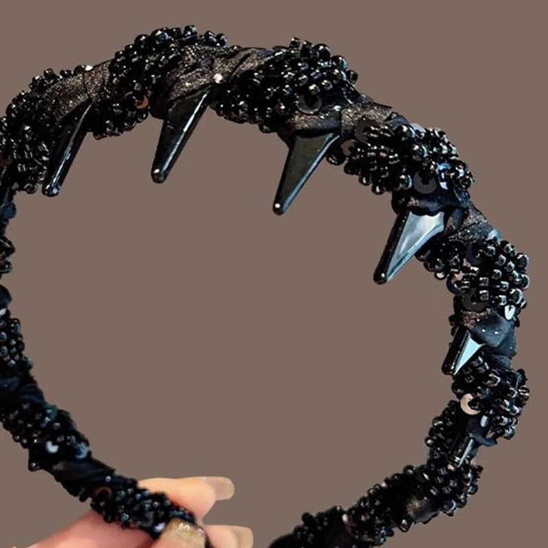 💖2025 Neues Design✨Schwarzer Haarreif mit Perlen für den Alltag