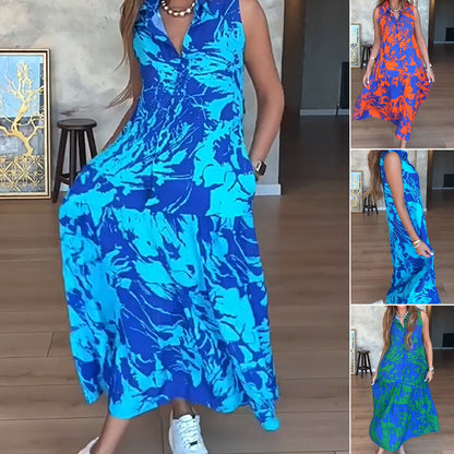 💃2025 Neues Design✨Langes ärmelloses bedrucktes Kleid für Frauen👗