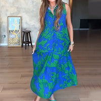 💃2025 Neues Design✨Langes ärmelloses bedrucktes Kleid für Frauen👗