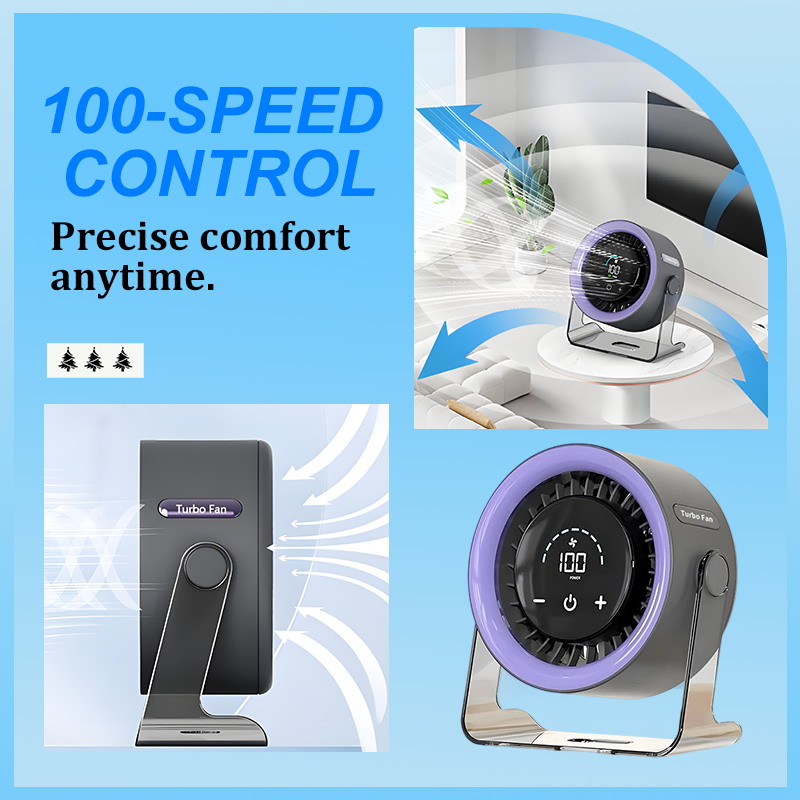🔥Heißer Verkauf (💥50 % RABATT)🔥Mini-Tischventilator mit 100 Geschwindigkeiten und Digitalanzeige