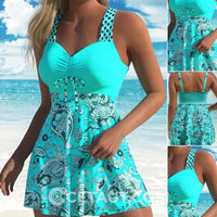 ⏳ LETZTER TAG IM ANGEBOT: 50% Rabatt auf das zweite Produkt⏰💃Badeanzug-Set: Badekleid & enganliegende Badeshorts