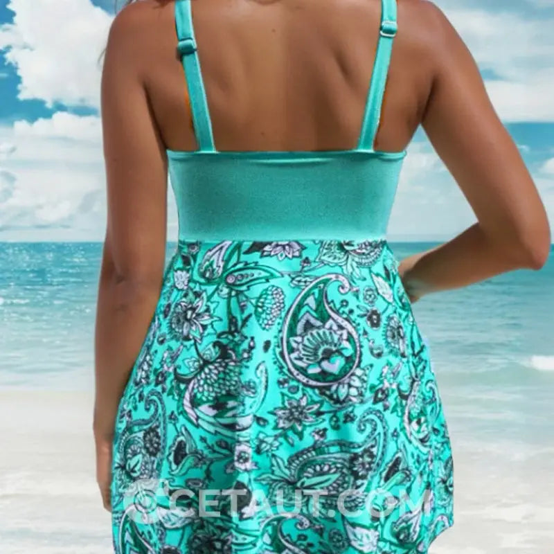 ⏳ LETZTER TAG IM ANGEBOT: 50% Rabatt auf das zweite Produkt⏰💃Badeanzug-Set: Badekleid & enganliegende Badeshorts