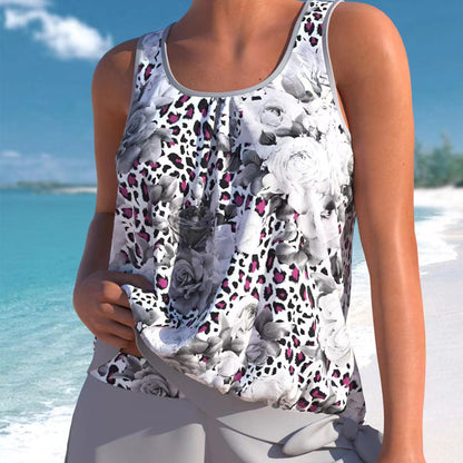 🌸 Bedruckter Tankini-Badeanzug für Damen🌸 – Niedliche Muster, vorteilhafte Passform für Strandtage 🌊