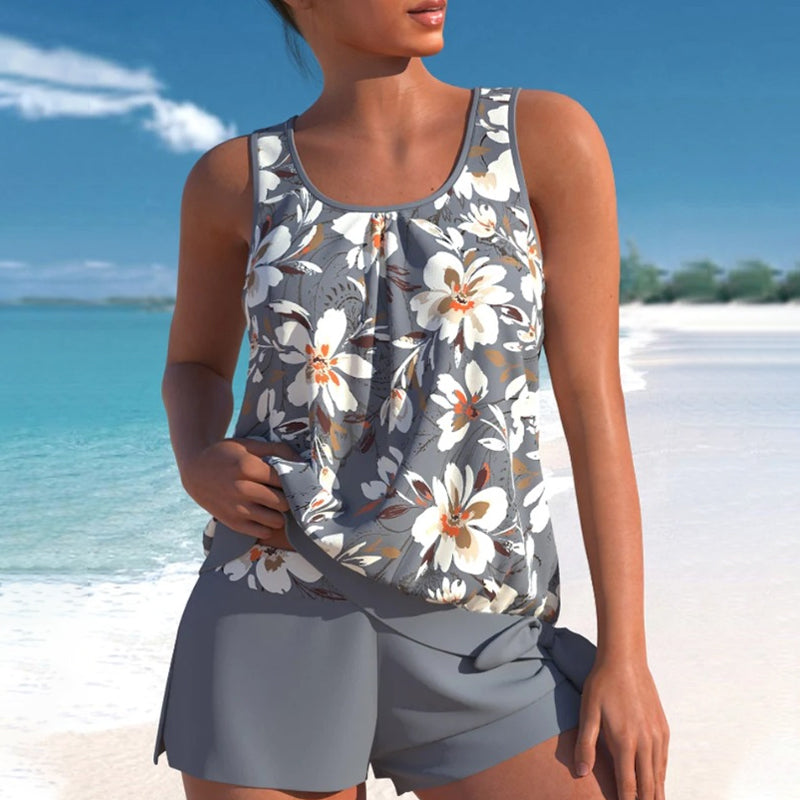 🌸 Bedruckter Tankini-Badeanzug für Damen🌸 – Niedliche Muster, vorteilhafte Passform für Strandtage 🌊
