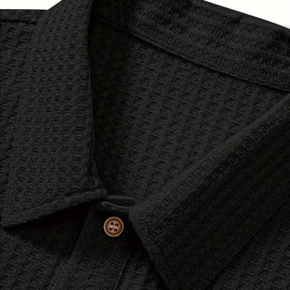 🔥👚Herren-Strickhemd mit kurzen Ärmeln