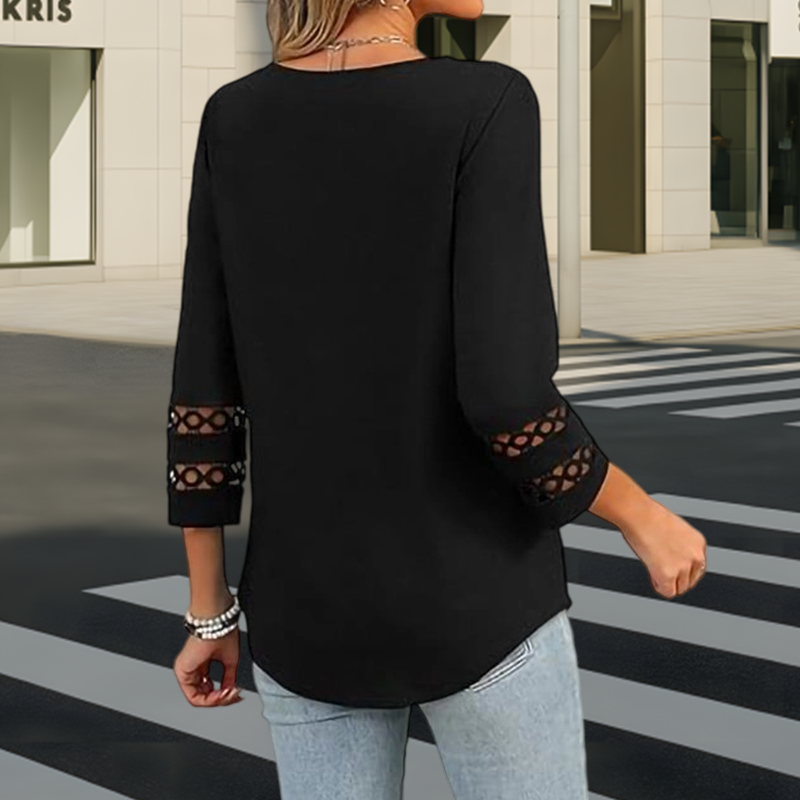 💥Letzter Tag Sonderverkauf 49 % Rabatt✨💃2025 Neue Damenoberteile mit 3/4-Ärmeln Trendige T-Shirts mit V-Ausschnitt