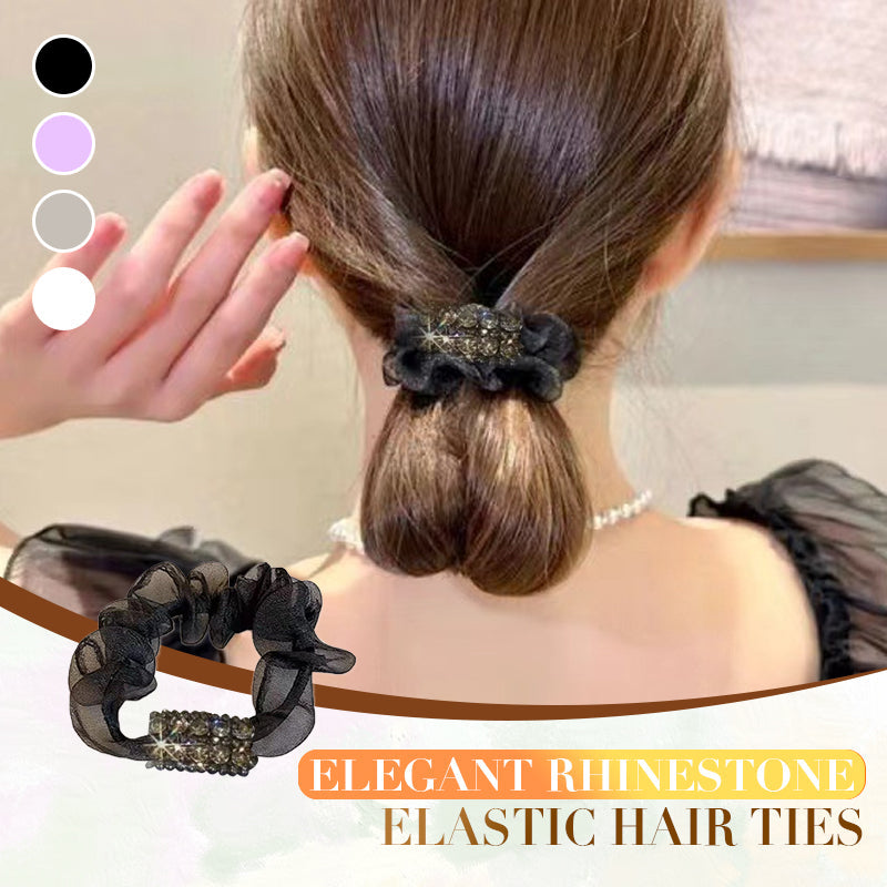 🔥50% RABATT!4PCS Elegant Rhinestone Elastic Hair Ties