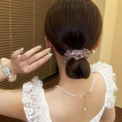 🔥50% RABATT!4PCS Elegant Rhinestone Elastic Hair Ties