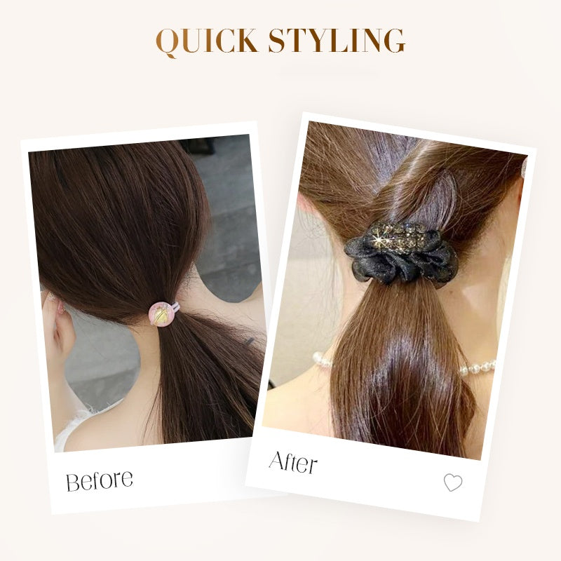 🔥50% RABATT!4PCS Elegant Rhinestone Elastic Hair Ties