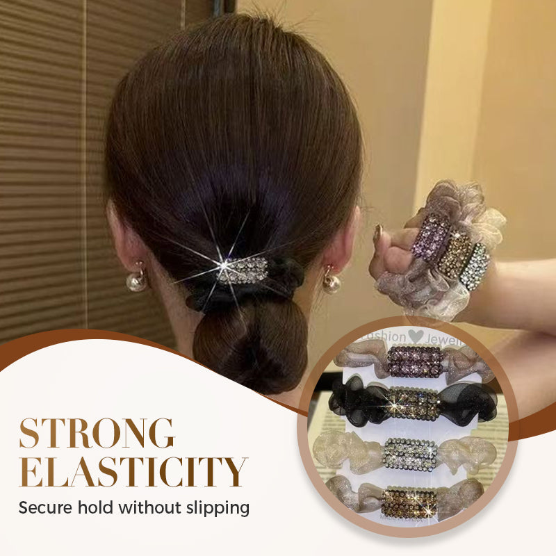 🔥50% RABATT!4PCS Elegant Rhinestone Elastic Hair Ties