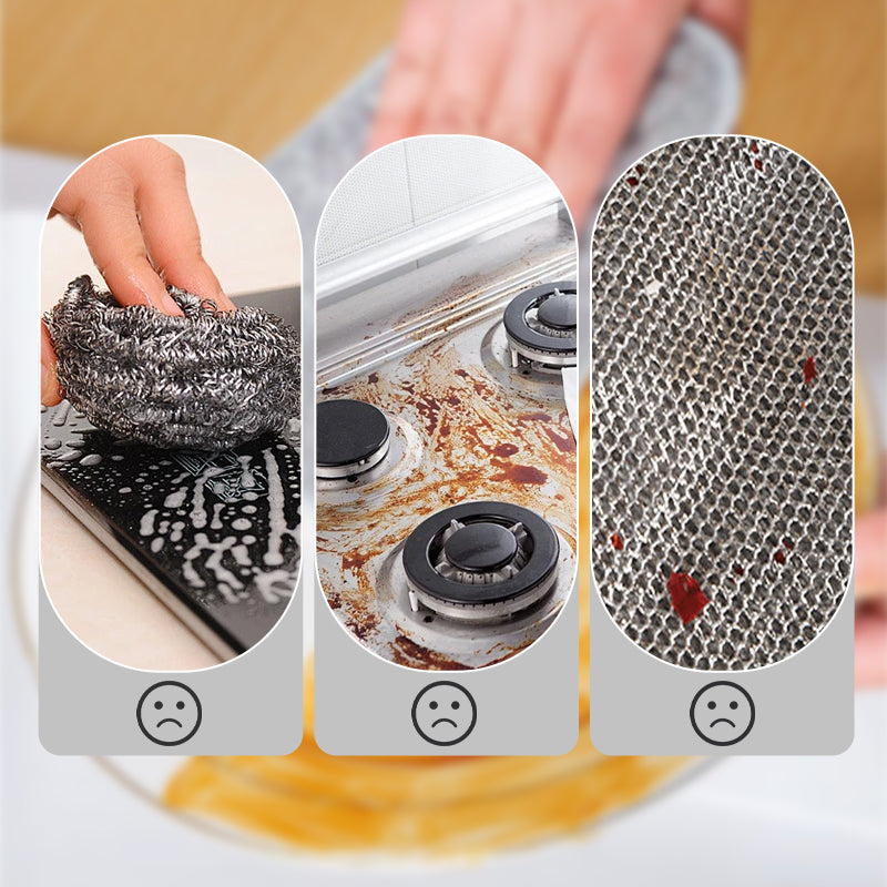 🚀Kaufen Sie 3 und geben Sie 2🏡💦Doppelseitige Kratzfreie Draht Geschirrtuch