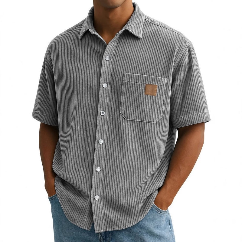 👔GRÖSSE: M-4XL🌟️Kurzarm-Button-Down-Hemden mit Vintage-Revers für Herren