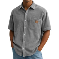 👔GRÖSSE: M-4XL🌟️Kurzarm-Button-Down-Hemden mit Vintage-Revers für Herren