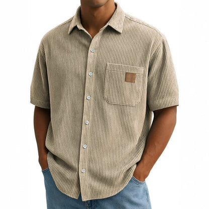 👔GRÖSSE: M-4XL🌟️Kurzarm-Button-Down-Hemden mit Vintage-Revers für Herren