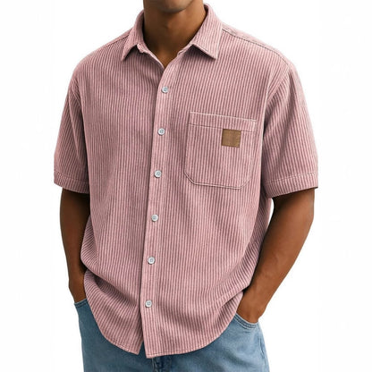 👔GRÖSSE: M-4XL🌟️Kurzarm-Button-Down-Hemden mit Vintage-Revers für Herren