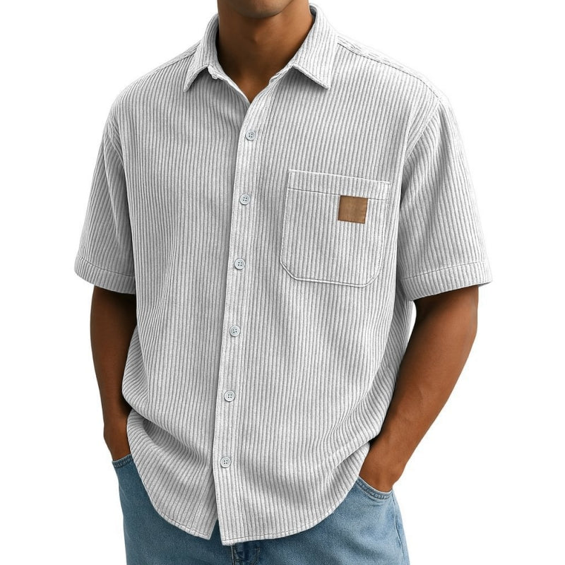 👔GRÖSSE: M-4XL🌟️Kurzarm-Button-Down-Hemden mit Vintage-Revers für Herren