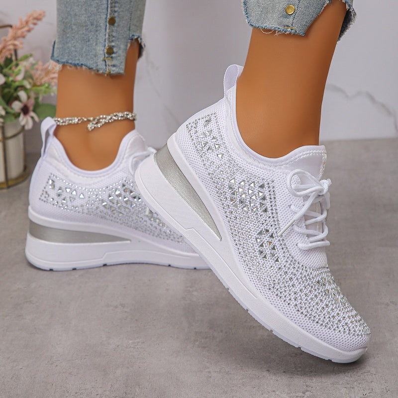 🌸👟Atmungsaktive Sneaker aus Mesh mit Strassverzierung