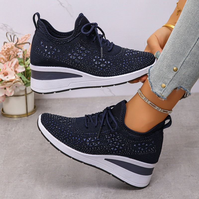 🌸👟Atmungsaktive Sneaker aus Mesh mit Strassverzierung